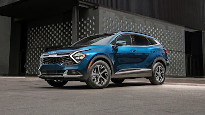 This photo provided by Kia shows the 2023 Sportage Hybrid. Impressively, the hybrid version of this small SUV is more powerful and more fuel-efficient than a standard Sportage. The EPA estimates it can get up to 43 mpg combined.