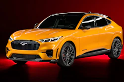 This photo provided by Ford shows the 2023 Mustang Mach-E in the GT trim. Highlights for the Mach-E include sporty performance and many helpful technology features.