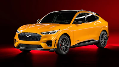 This photo provided by Ford shows the 2023 Mustang Mach-E in the GT trim. Highlights for the Mach-E include sporty performance and many helpful technology features.