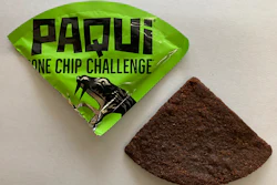 A Paqui One Chip Challenge chip is displayed in Boston, Friday, Sept. 8, 2023.