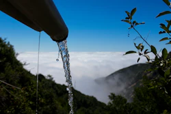 Spring water flows from a BlueTriton pipe in the San Bernardino National Forest on Monday, Sept. 18, 2023, in San Bernardino, Calif.