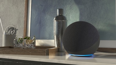 This image provided by Amazon, shows an Amazon Echo device.