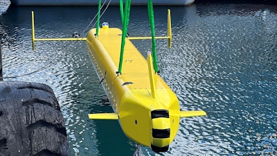 First pier-side splash of the scaled Manta Ray vehicle developed by PacMar Technologies.