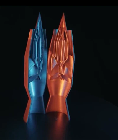 Cut view of ramjet; all features were 3D printed in one AM build.