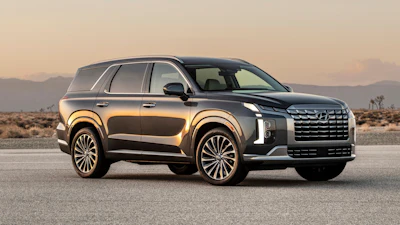 This photo provided by Hyundai shows the 2024 Palisade. The base version stays under a $40,000 budget and is an ideal pick for a roomy and upscale three-row SUV.