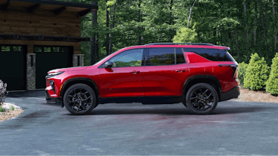 This photo provided by Chevrolet shows the redesigned 2024 Traverse.
