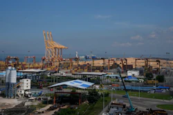 The proposed site for a $553-million project to build a new, deep-water shipping container terminal in the Port of Colombo, Sri Lanka, Wednesday, Nov.8, 2023.