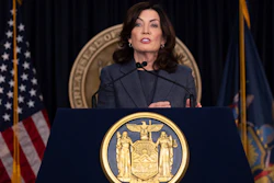 New York Gov. Kathy Hochul at a press conference in New York, March, 13, 2023.