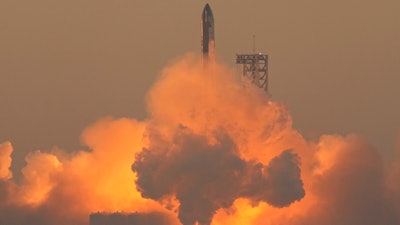 SpaceX's mega rocket Starship launches for a test flight from Starbase in Boca Chica, Texas, Saturday, Nov. 18, 2023.