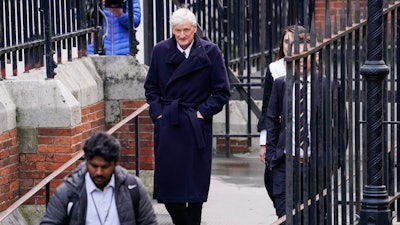 James Dyson arrives at the Royal Courts of Justice, in London, on Nov. 21, 2023.