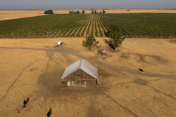 Aerial photo of farmland in Solano County, Calif., Aug. 30, 2023.