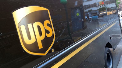 A UPS truck on a street in New York, May 11, 2023.