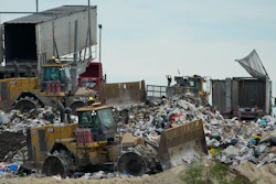Heavy machinery processes trash at the Otay Landfill, Chula Vista, Calif., Jan. 26, 2024.