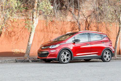 This photo provided by Edmunds shows a 2017 Chevrolet Bolt EV.
