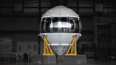 Space Perspective Capsule Front On Sunset Landscape