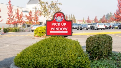 Sign at a Wendy's restaurant in Everett, Wash., Oct. 2022.