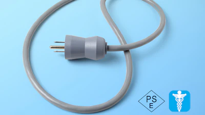The new Japanese 12A/125VAC hospital-grade power cord and cord set from Interpower.