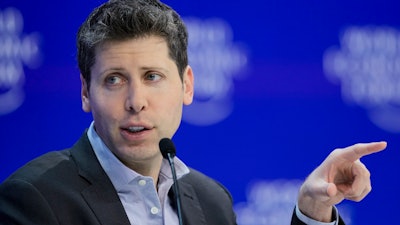OpenAI CEO Sam Altman participates in the 'Technology in a turbulent world' panel discussion during the annual meeting of the World Economic Forum in Davos, Switzerland, on Jan. 18, 2024.