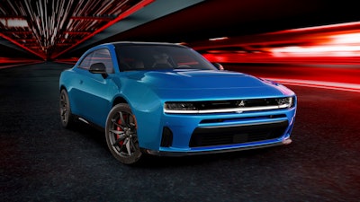 The all-new Dodge Charger SIXPACK H.O., shown here in a photo released by Stellantis, offers performance choices via multi-energy powertrain options.