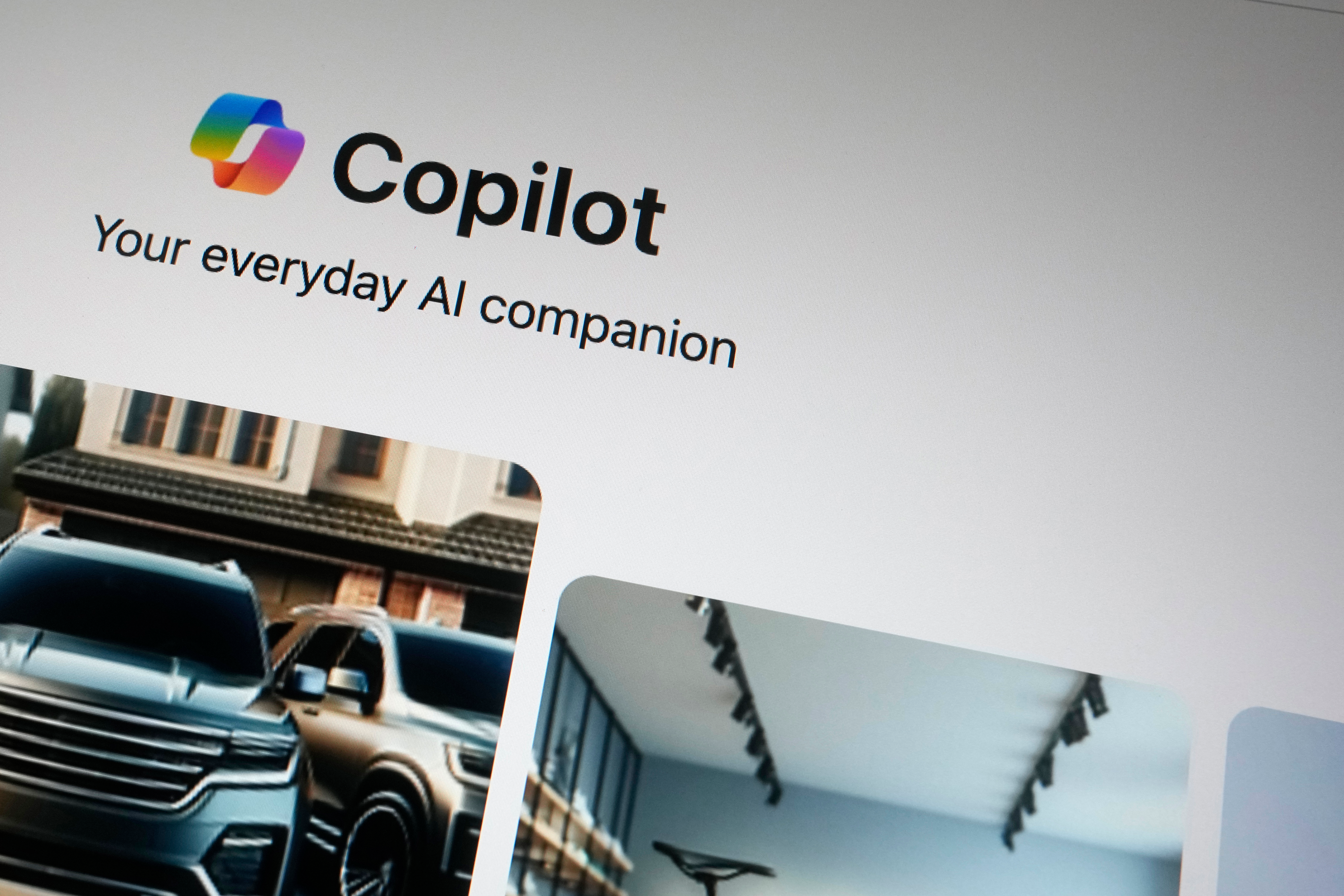 A Copilot page showing the incorporation of AI technology is shown in London, Tuesday, Feb. 13, 2024.
