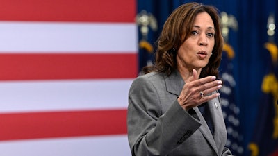 Vice President Kamala Harris delivers a speech on healthcare at an event in Raleigh, N.C., March 26, 2024.