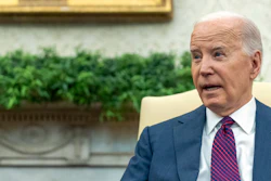 President Joe Biden speaks as he meets with Iraq's Prime Minister Shia al-Sudani in the Oval Office of the White House, Monday, April 15, 2024, in Washington.