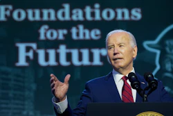President Joe Biden speaks to the North America's Building Trade Union National Legislative Conference, Wednesday, April 24, 2024, in Washington.