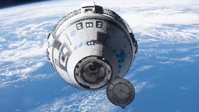 Boeing’s Starliner spacecraft on approach to the International Space Station during an uncrewed test in 2022.