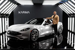 Marques McCammon, President, Karma Automotive with the 3rd Generation Karma Revero.
