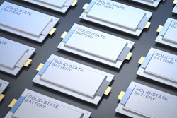 3d rendering group of solid-state betteries.
