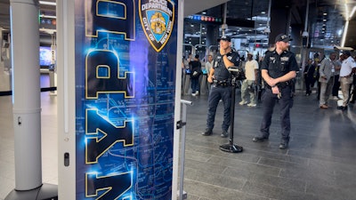Gun detection machines are tested at the Fulton Street transit station.