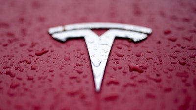 A Tesla logo.