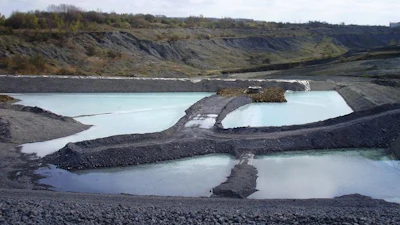 Slag deposit at Scunthorpe Steel Work.