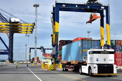 Westwell's Q-Truck: A 24/7 Autonomous New Energy Electric Heavy Truck at Laem Chabang Port in Thailand.