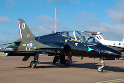 A Hawk T-1 advanced trainer aircraft.