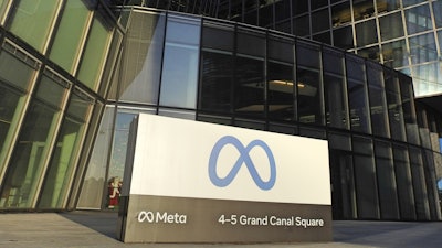 Meta and Facebook European headquarters in Dublin's Grand Canal Square.