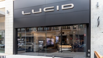Exterior view of Lucid showroom.