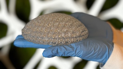 A 3D-printed breast implant made from CollPlant’s rhCollagen-based bioinks and produced on a Stratasys Origin printer.