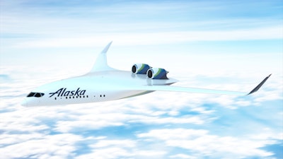 JetZero's full body aircraft, merged with Alaska Airlines.