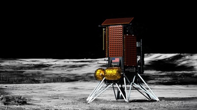 An artist's concept of Intuitive Machines' Nova-C lunar lander on the Moon's South Pole.