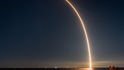 Rocket booster trail.