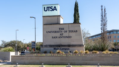 The sign of University of Texas at main campus in San Antonio.