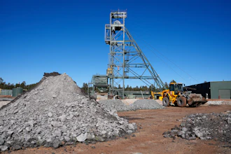 A uranium ore pile is the first to be mined at the Energy Fuels Inc. uranium Pinyon Plain Mine near Tusayan, Ariz.