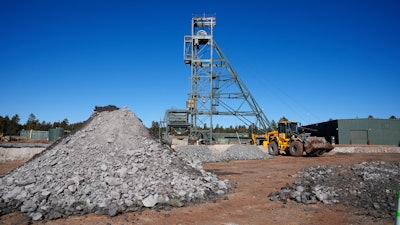 A uranium ore pile is the first to be mined at the Energy Fuels Inc. uranium Pinyon Plain Mine near Tusayan, Ariz.