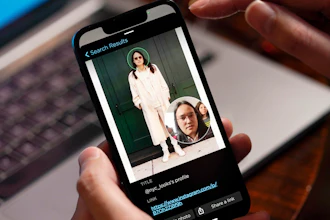 Hoan Ton-That, CEO of Clearview AI, demonstrates the company's facial recognition software using a photo of himself.