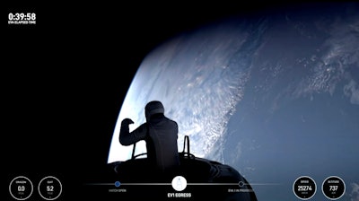 This image made from a SpaceX video shows the start of the first private spacewalk led by tech billionaire Jared Isaacman Thursday Sept. 12, 2024.
