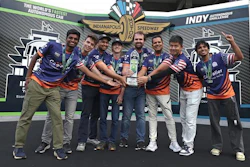 The Cavalier Autonomous Racing team celebrates being the fastest AI at the Racing Capital of the World.