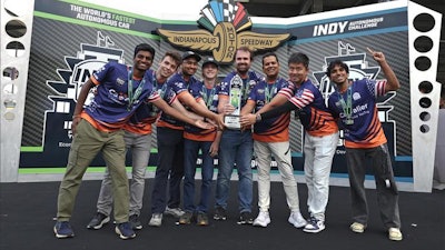 The Cavalier Autonomous Racing team celebrates being the fastest AI at the Racing Capital of the World.