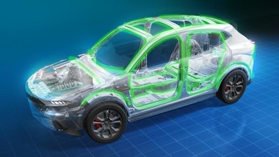 Diagram of vehicle with elastomer lining.