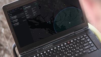 Anduril's Lattice OS Satellite monitor.